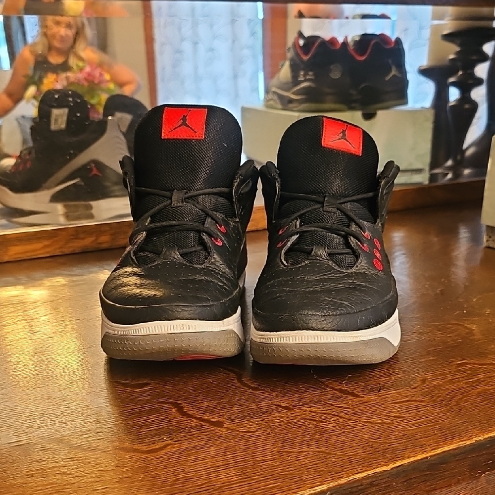 Jordan Black and Red High-Top Sneakers